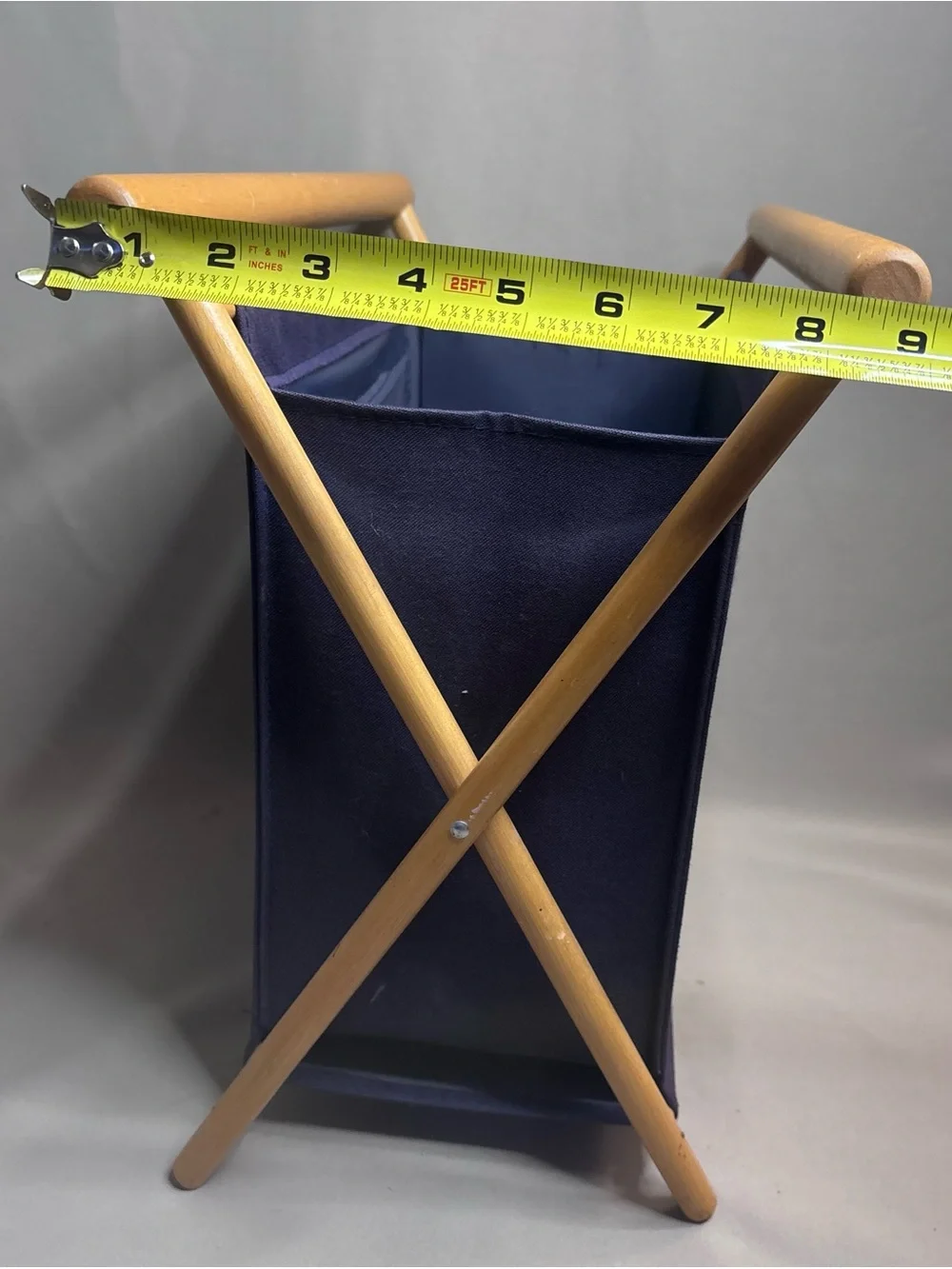 Vintage Navy Canvas Folding Sewing Caddy